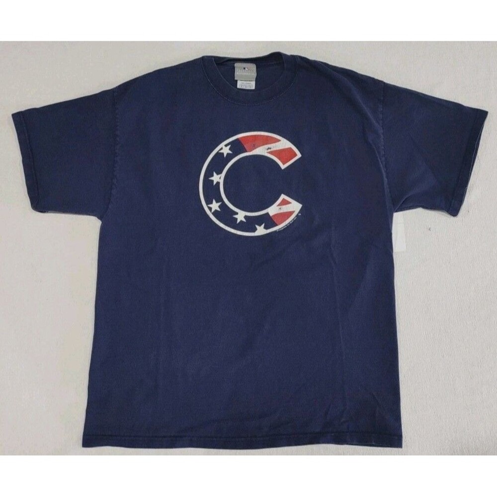 Y2K 2008 MLB Genuine Merchandise Chicago Cubs Blue Ring Logo Adult Size XL